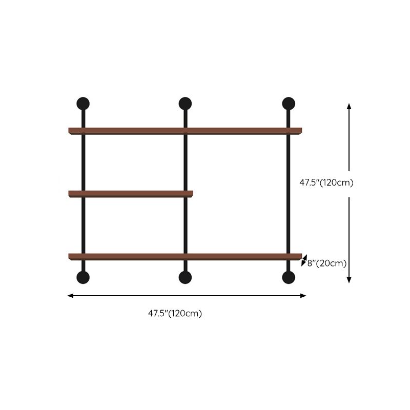 Metal and Wooden Shelf Bookcase Wall Mounted Shelves Included Bookshelf for Home