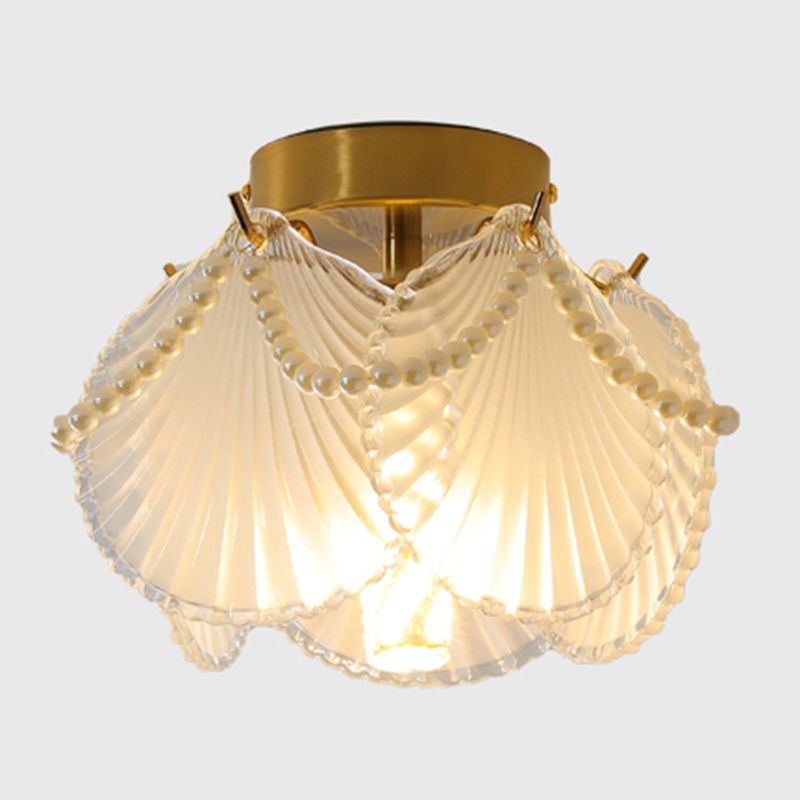 Modern Simple Ceiling Light Geometry Shape Ceiling Lamp with Glass Shade for Bedroom