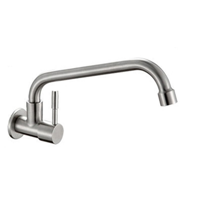 Contemporary Single Handle Bar Faucet Pull-down Wall-mounted Faucet in Chrome
