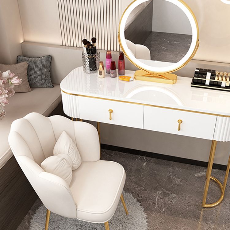 Lighted Mirror Makeup Vanity Storage Box Vanity Dressing Table for Bedroom
