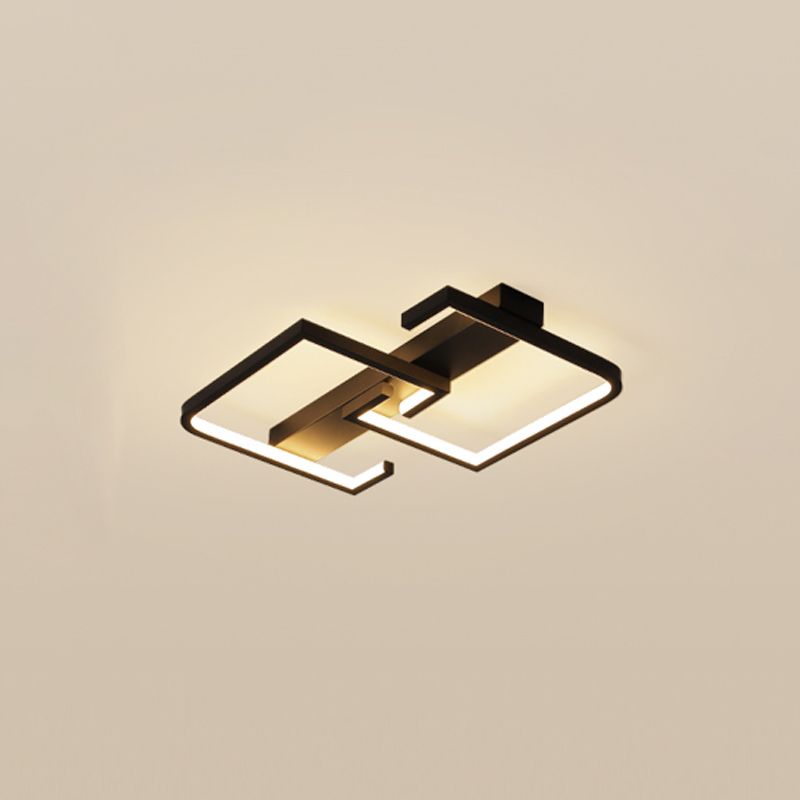 Plafonnier LED rond noir, luminaire de plafond Simple et affleurant pour le salon
