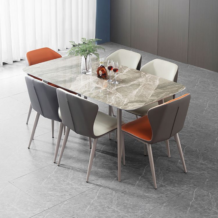 Modern Rectangle Dining Table 4 Legs Dining Table for Kitchen