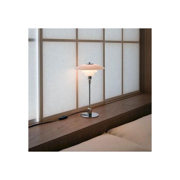 Lampada da tavolo a più livelli con paralume svasato, moderno ed elegante, in vetro, 1 luce, illuminazione da tavolo in rame/argento per camera da letto