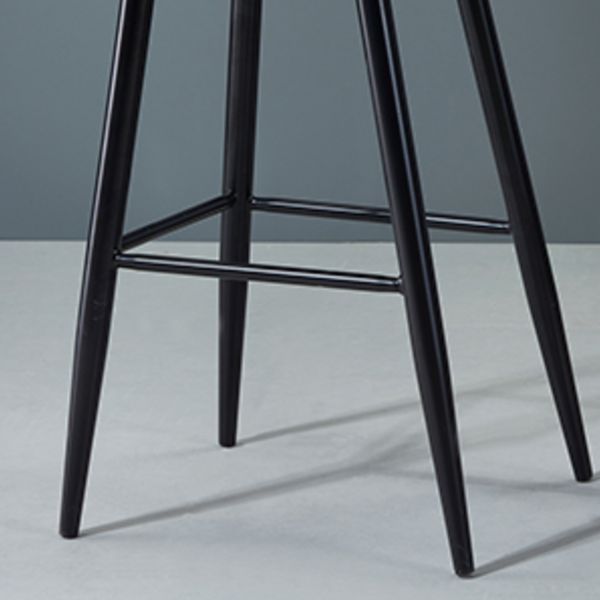 Indoor Rectangle Bar Stool Low Back Plastic Footrest Modern Counter Stool