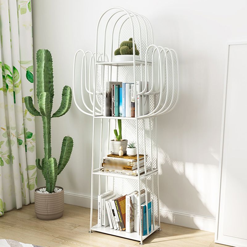 18.1"L Scandinavian Style Standard Bookcase Metal Closed Back Bookshelf