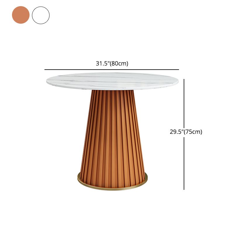 Glam 1/5 Pieces Dining Set Circular Stone Dining Table for Dining Room