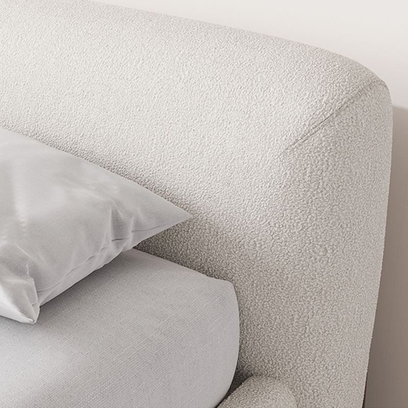 Contemporary Standard Bed with Rectangle Upholstered Headboard in White