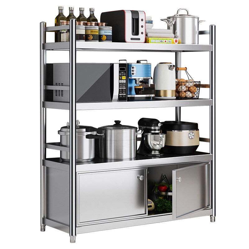 Stainless Steel Prep Table Home Dining Kitchen Island Cart in Silver
