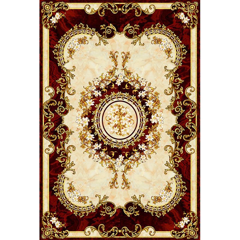 Vintage Floral Printed Rug Multi Color Polypropylene Indoor Rug Easy Care Pet Friendly Washable Area Carpet for Living Room