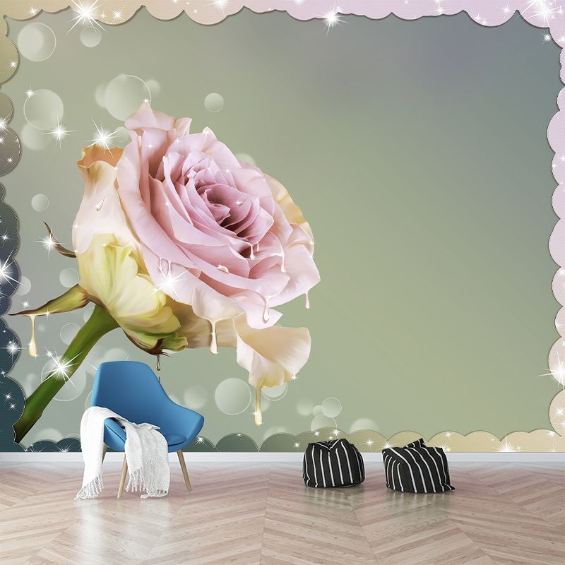 Beautiful Flowers Mildew Resistant Wallpaper Photography Sleeping Room Wall Mural