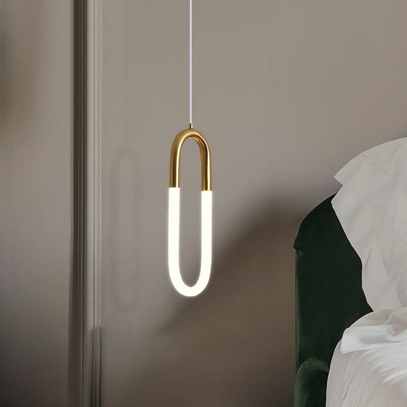 Gold Round Shape LED Pendant Lamp Modern Minimalist Metal Hanging Lamp for Living Room