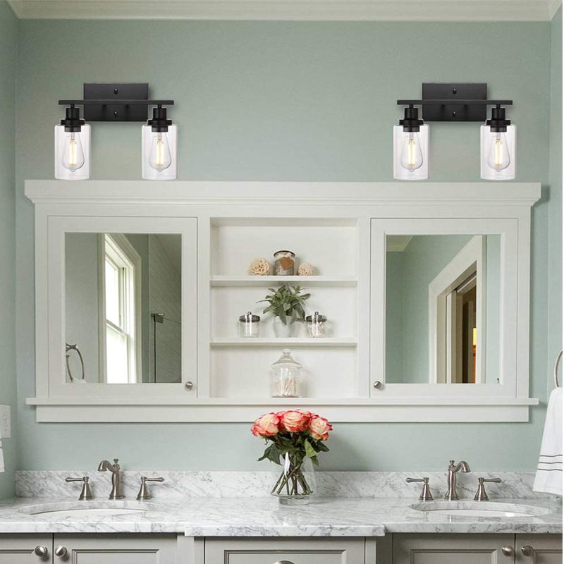 Modern Cylinder Vanity Lighting Fixtures Glass Multi Lights Vanity Wall Sconce
