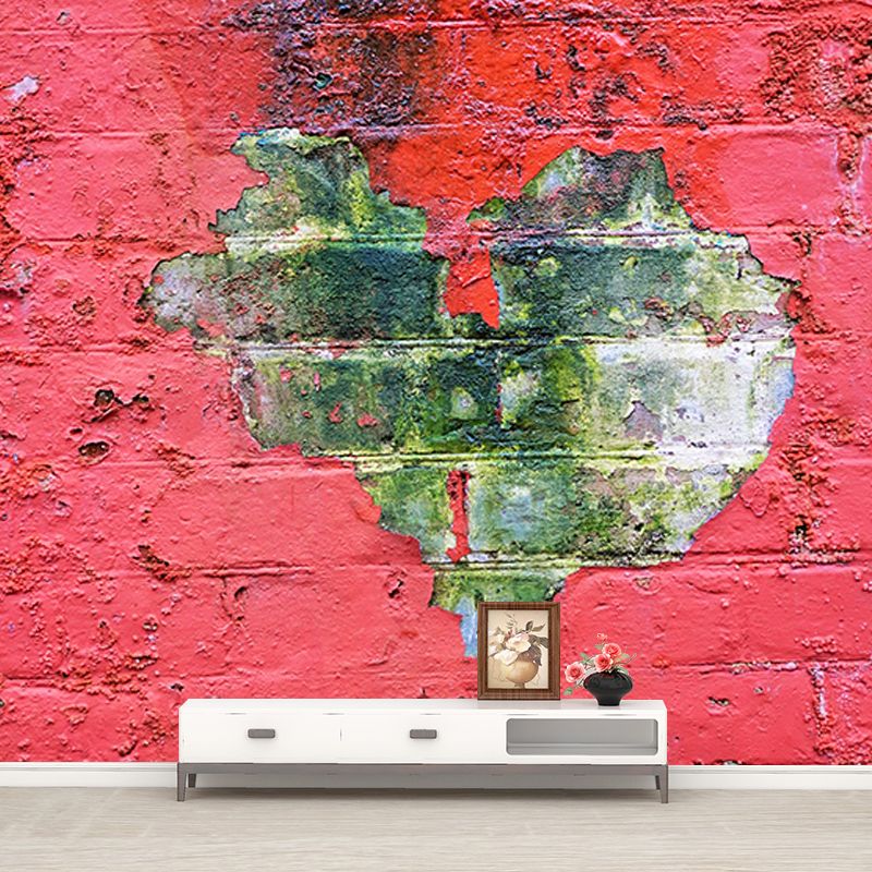 Vintage Style Brick Wall Mural Wallpaper Moisture Resistant for Sleeping Room