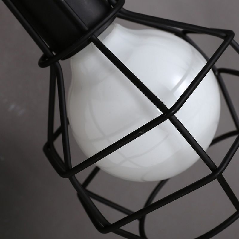 Diamond Cage Wall Mount Lamp 1-Light Vintage Black Wall Lighting Fixture for Hallway