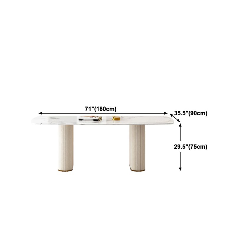 Nordic 1/5/7 Pieces Dining Set Sintered Stone Dining Table with Leather Chairs
