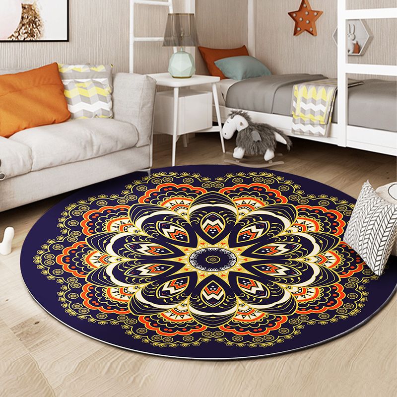 Couleur rond marocain Concentrique Tapis Polyester Classic Carpet non glisser le tapis intérieur pour le salon