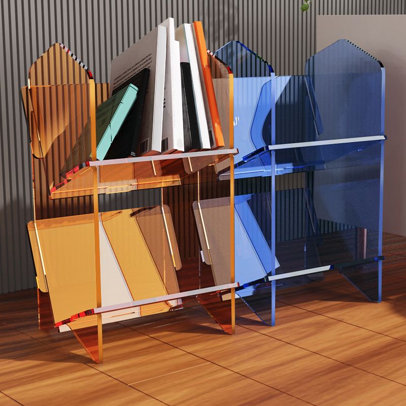 Scandinavian Acrylic Bookcase Standard Closed Back Bookshelf with Shelves