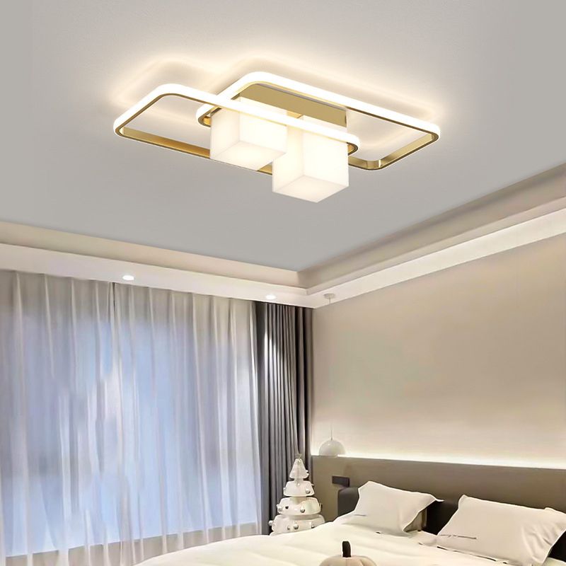 Modern Ceiling Lighting Metal and Acrylic Flush Mount Fixture for Bedroom