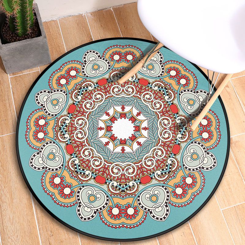 Tapis d'intérieur Mandala Tribal, multicolore, marocain, synthétique, antidérapant, résistant aux taches, adapté aux animaux de compagnie, pour chambre