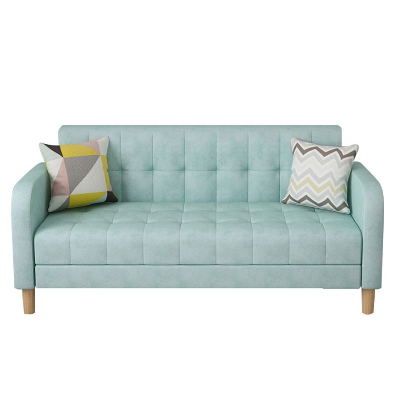 27.55" High Square Arm Sofa Chenille Sofa with Biscuit Back for Apartment