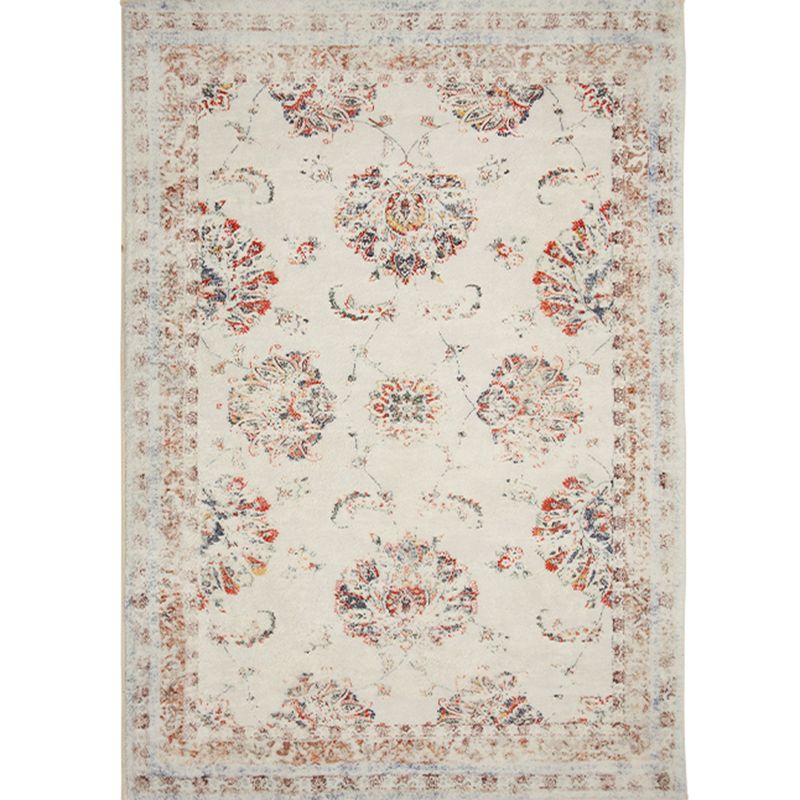 Whitewashed Victoria Area Rug Floral Print Carpet Polypropylene Easy Care Rug for Home Decoration