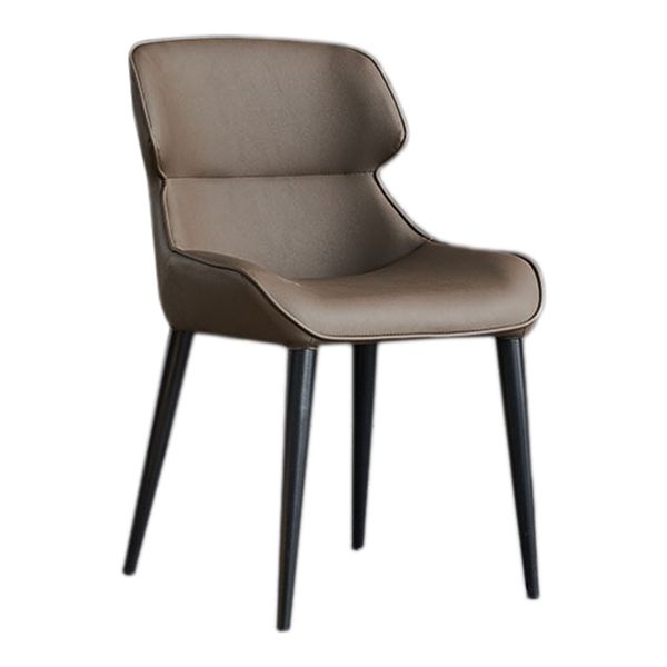 Faux Leather and Metal Armless Dining Chairs Modern Side Chair