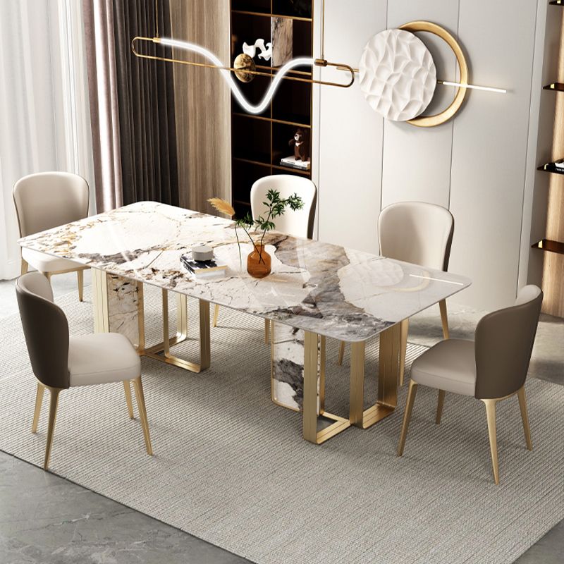 Glam Style Sintered Stone Dining Set 1/2/3/5/6 Pieces Dining Set for Dining Areas