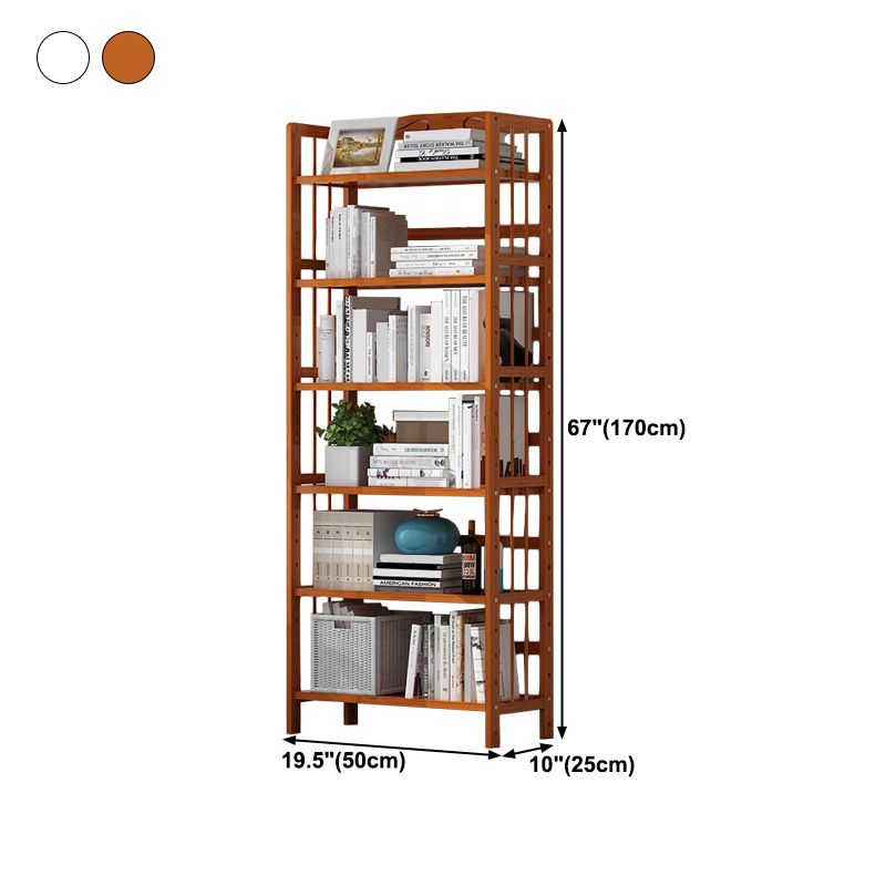 Contemporary Manufactured Wood Etagere Bookshelf Vertical Open Bookcase