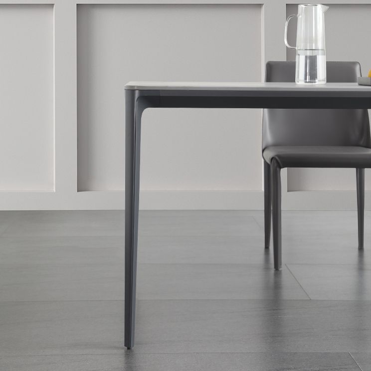 Metal Modern Rectangle Table Sintered Stone Table for Dining Room and Kitchen