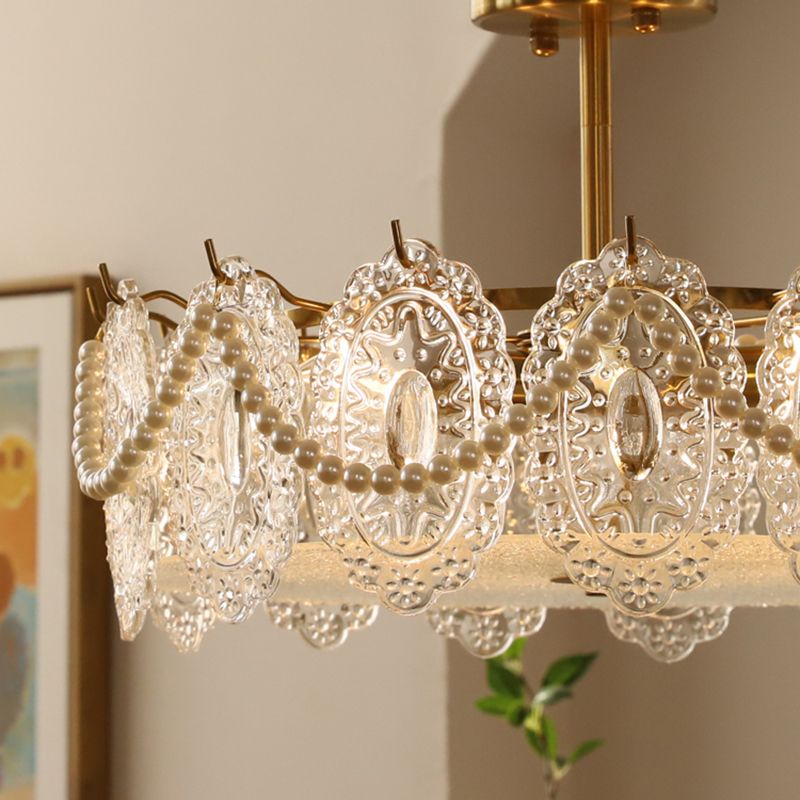 Contemporary Creative Ceiling Lamp Glass Shade Flush Mount Light Fixture
