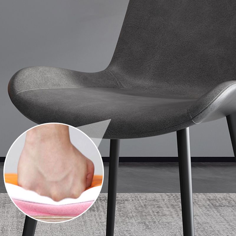Modern Leather Armless Dining Chairs Metal Dining Chair for Home Use