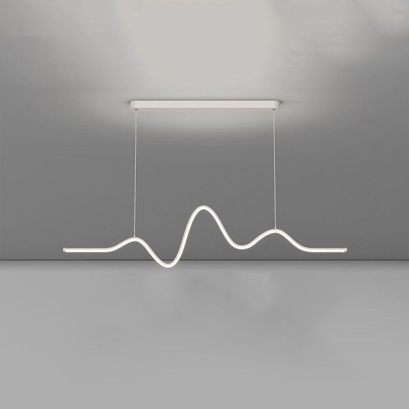 Modern Minimalist Acrylic Island Light Linear 1-Light Hanging Lamp for Dining Room