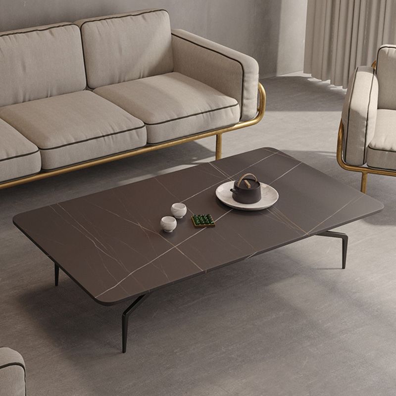 Modern Style Cocktail Table Rock Slate Top Rectangular & Oval Coffee Table