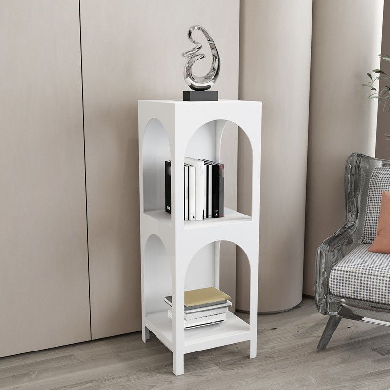 Modern Style Bookcase 13.78" Wide Metal Closed Back Bookshelf for Home