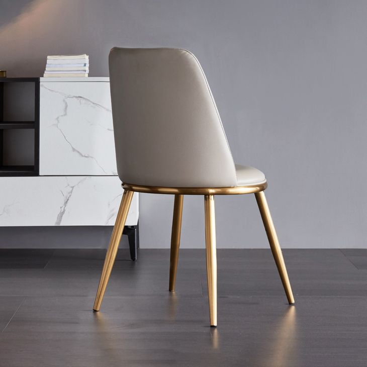 Chaises d'appoint rembourrées de Style Glam, chaises de salle à manger sans accoudoirs à dossier solide pour la maison
