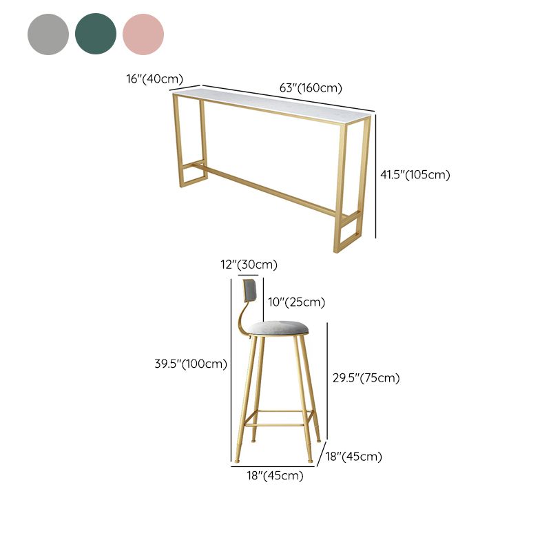 Faux Marble Pub Table Set Modern 1/7 Pieces Bar Stool and Table Set