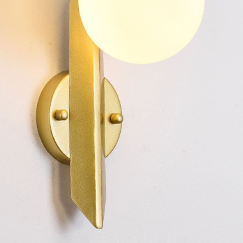 Modernist Wall Sconce Globe Glass Sconce Lighting in White for Bedroom