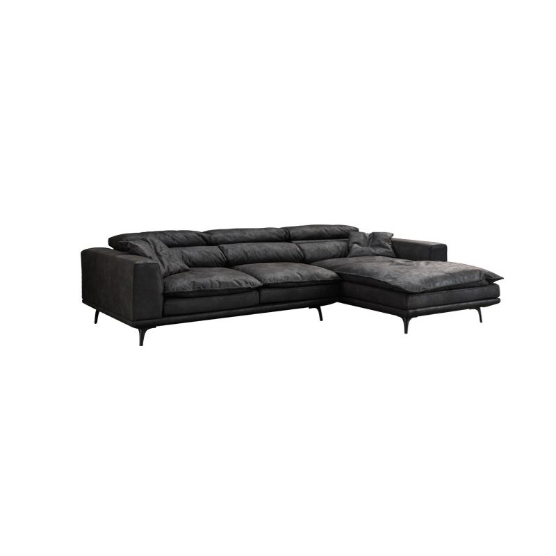 Square Armrest Cushioning Backrest Black Metal Sofa Legs Black Tech Fabric Sofa Bed