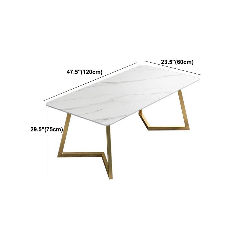 Stone Top Dining Table Traditional Luxury Table with Sled Base