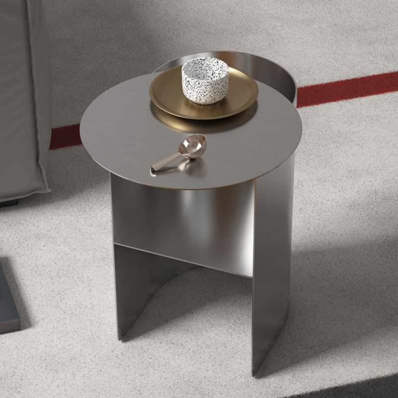 Mid-Century Modern Iron Coffee Table Pedestal Cocktail Table for Living Room