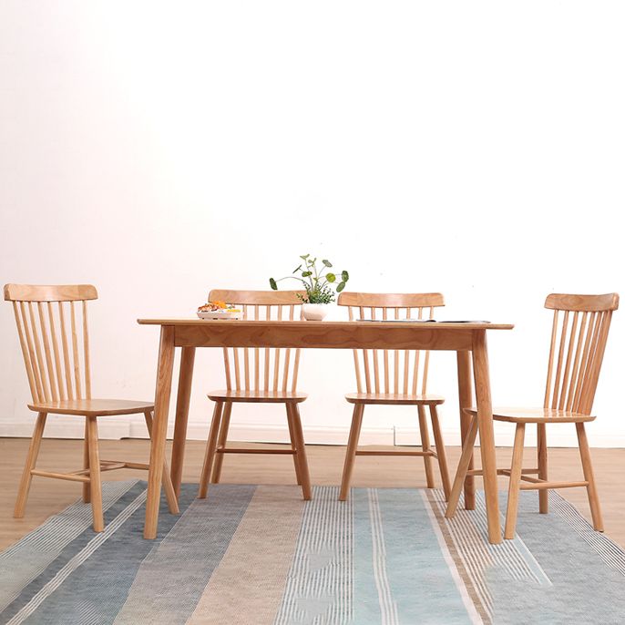 Contemporary Rubber Wood Armless Windsor Dining Chair for Restaurant
