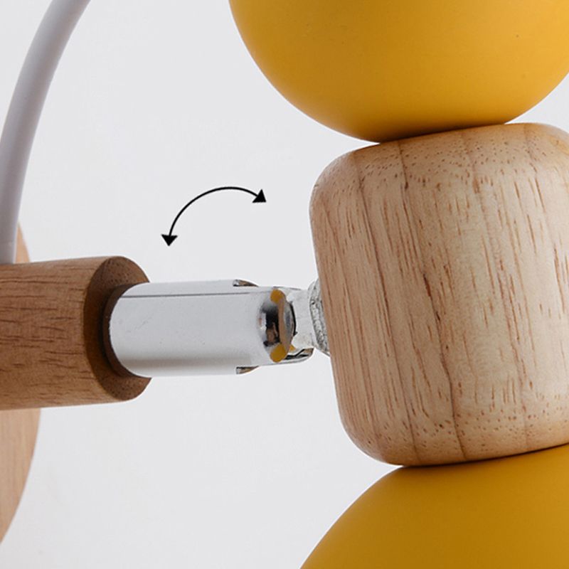 Modern Wooden Wall Sconce Light Creative Geometric Wall Light Fixture for Bedroom