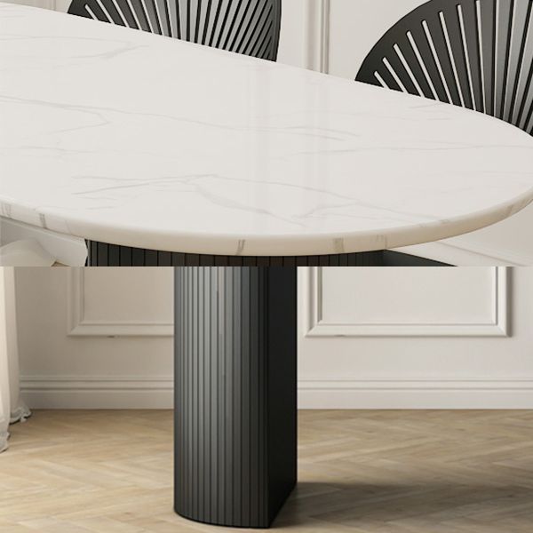 63 "Mesa de comedor moderna Mesa de comedor de pedestal ovalado para uso doméstico