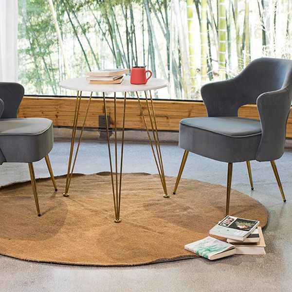Fauteuils de salle à manger en métal nordique, chaise latérale à dossier ouvert pour Restaurant