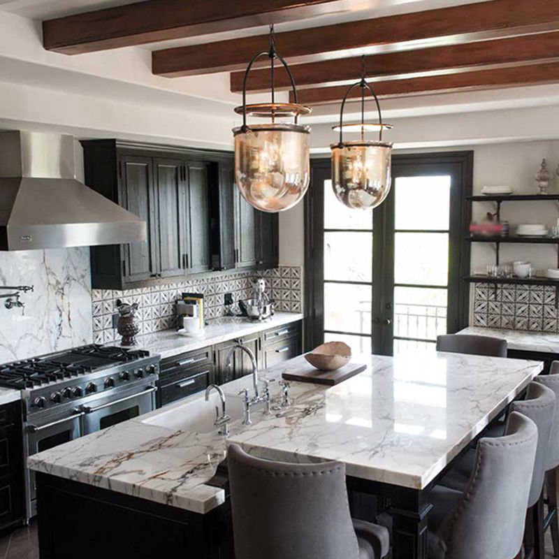 Lampada industriale a sospensione singola vintage lampada in ferro laccata con tonalità in vetro ambra