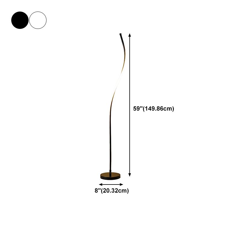 Linear Shape Metal Floor Lights Modern Style 1-Light Floor Lamp