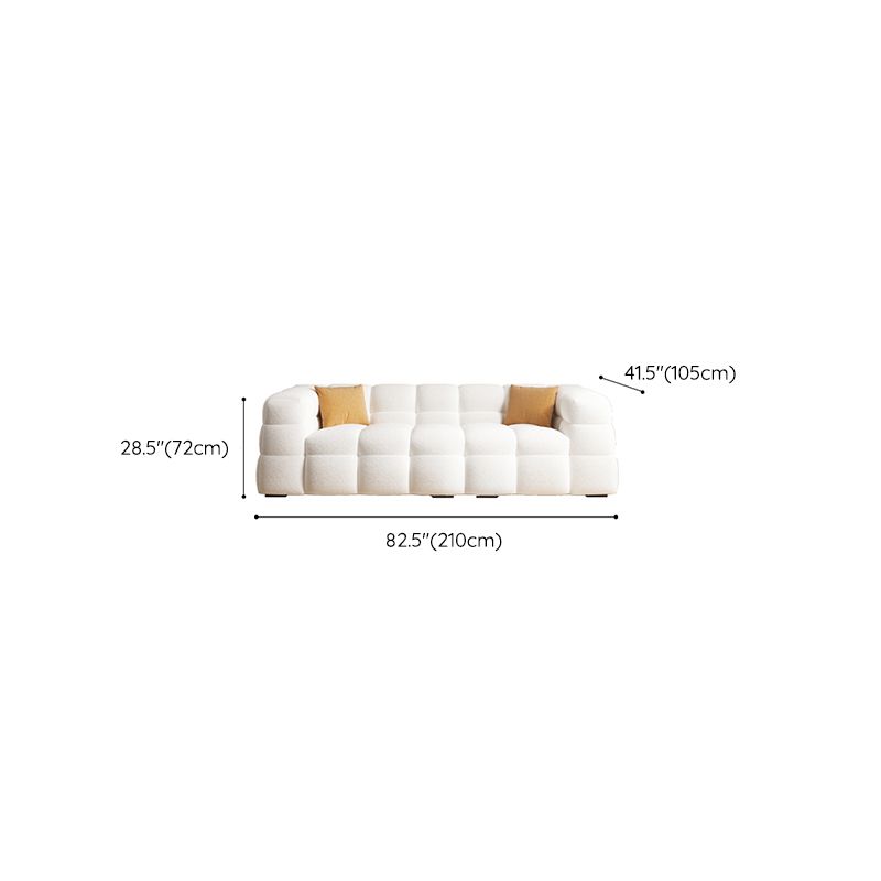 Scandinavian Biscuit Back White Tuxedo Arm Living Room Seating