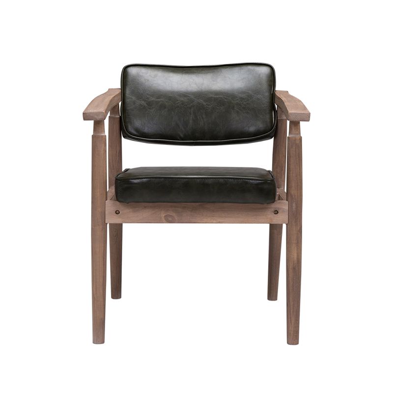 Silla de comedor individual tapizada de madera con respaldo abierto, sillón casero de estilo campestre