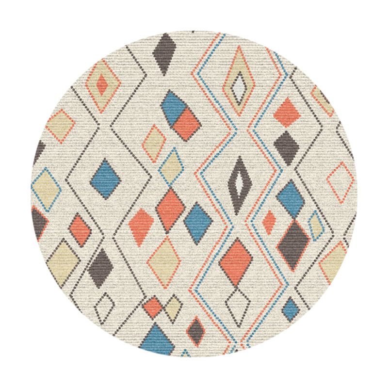 Trendy Flower Printed Rug Multi Color Cotton Blend Area Carpet Pet Friendly Stain-Resistant Indoor Rug for Decoration