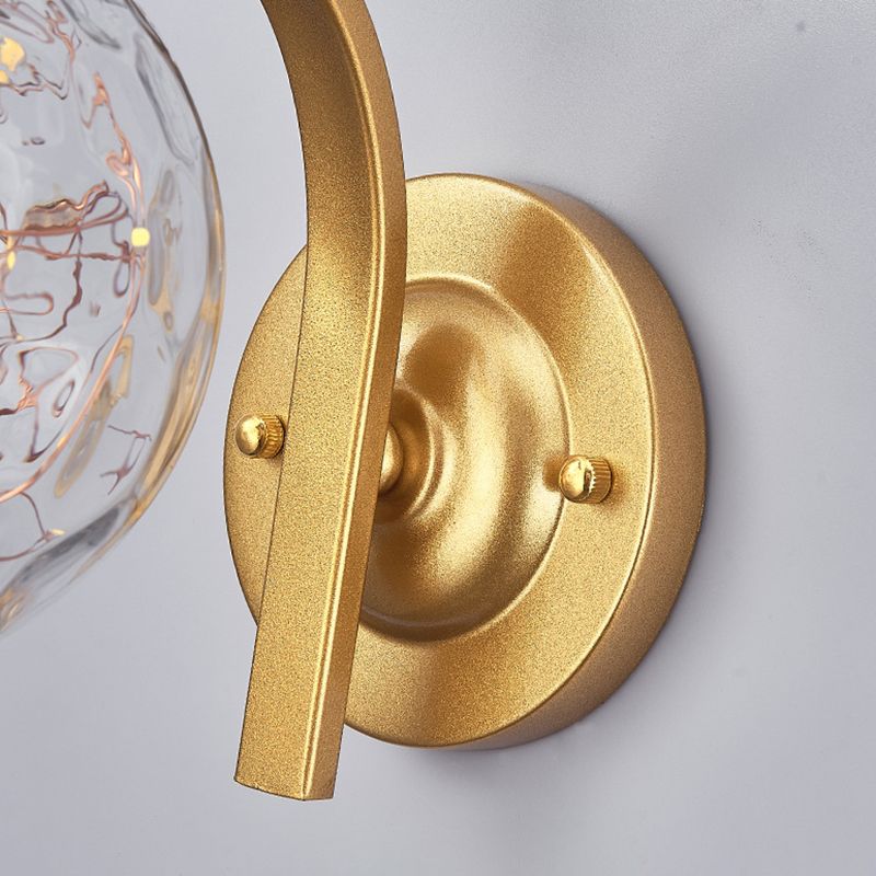 Modern Style Spherical Shape Wall Sconce Glass 1 Light Sconces for  Dining Room